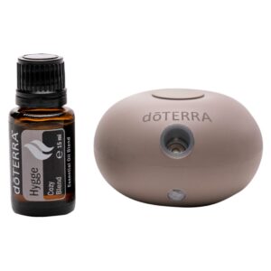 Mieszanka Hygge i dyfuzor dōTERRA Bubble - mieszanka na dobre samopoczucie z dyfuzorem szarym